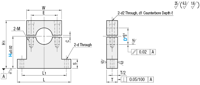 Shaft Supports - T - Shaped:Related Image