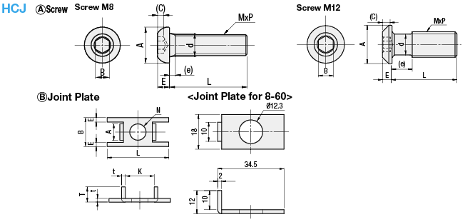 Blind Joint Parts - Screw Joints (Series5):Related Image
