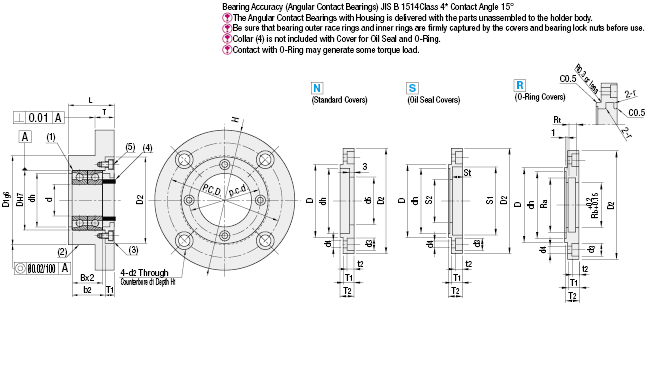 Angular Bearing with Housing Sets Back-to-Back Combination -Flanged Type-:Related Image