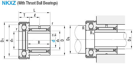 Needle Roller Bearings with Thrust Ball Bearings/With Inner Ring:Related Image