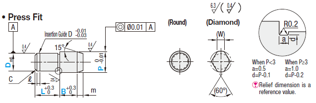 Locating Pins - Large Head Tapered - Nonmagnetic- Standard:Related Image