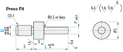 Small Diameter Height Adjusting Pins - Press Fit:Related Image