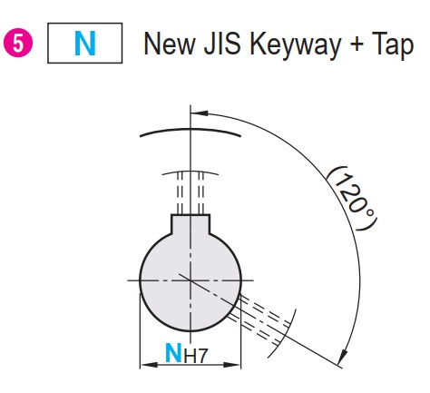 Misumi timing belt pulley shaft hole N keyway hole and threaded hole specifications