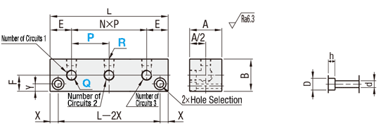 Terminal Block - Hydraulic, L-Shaped Hole, Pitch Standard: Related Image