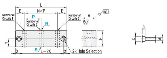 Terminal Block - Hydraulic, Vertical Through Hole: Related Image