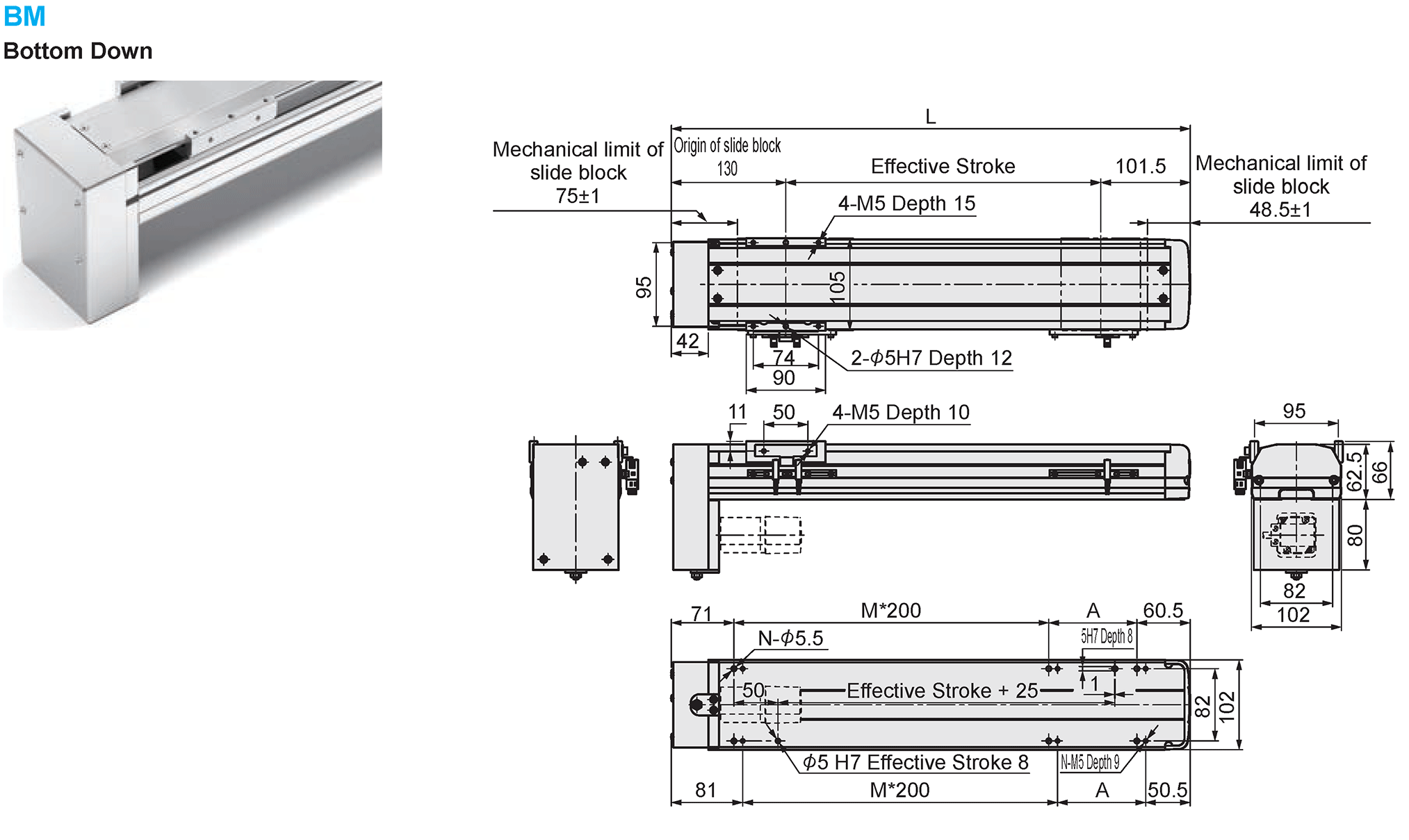 Dimensional Drawing of E-MTH10-BM