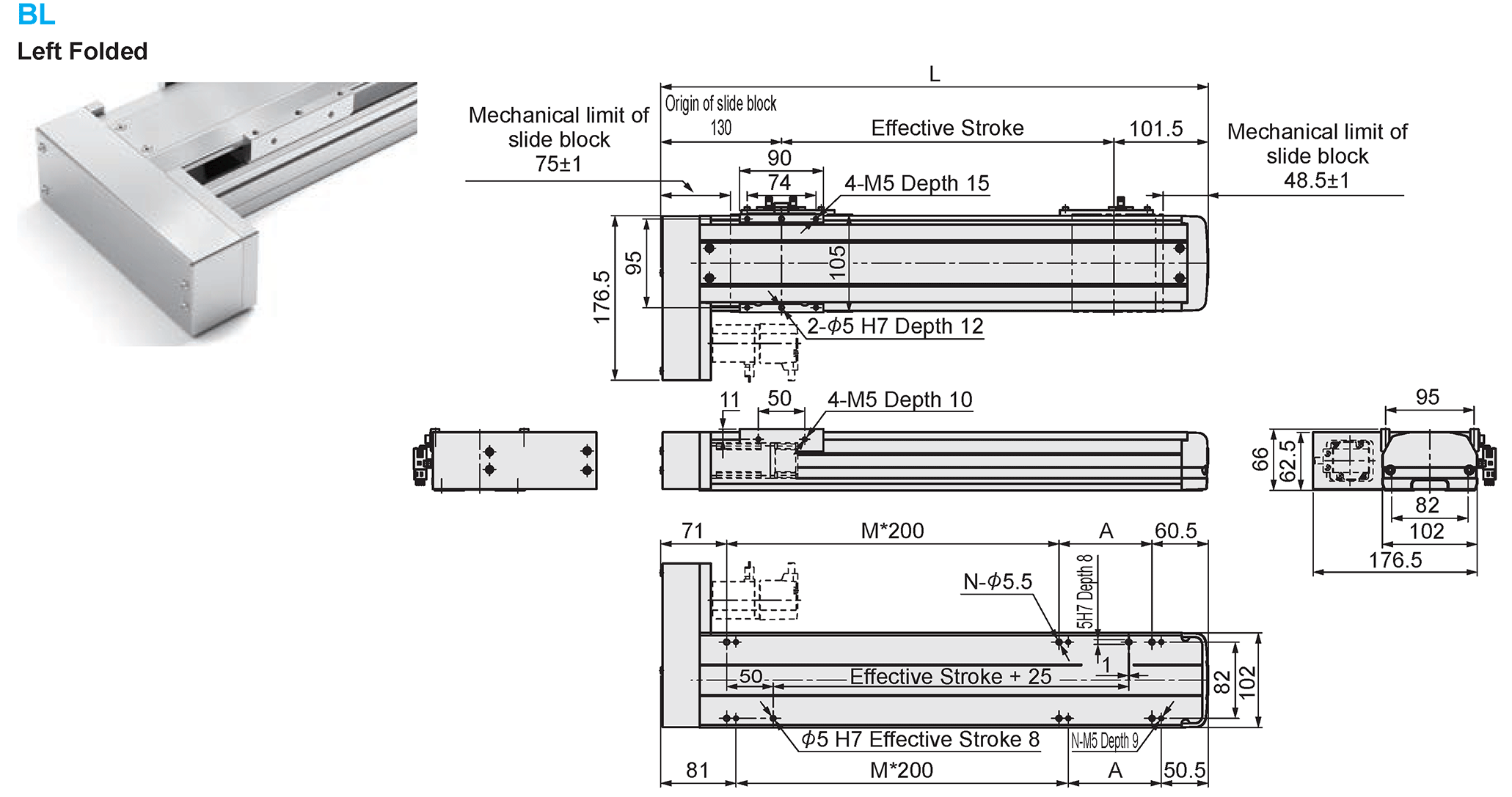 Dimensional Drawing of E-MTH10-BL