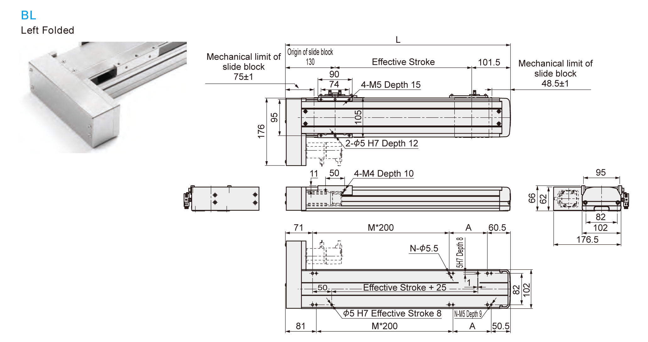 Dimensional Drawing of E-MTH10-BL