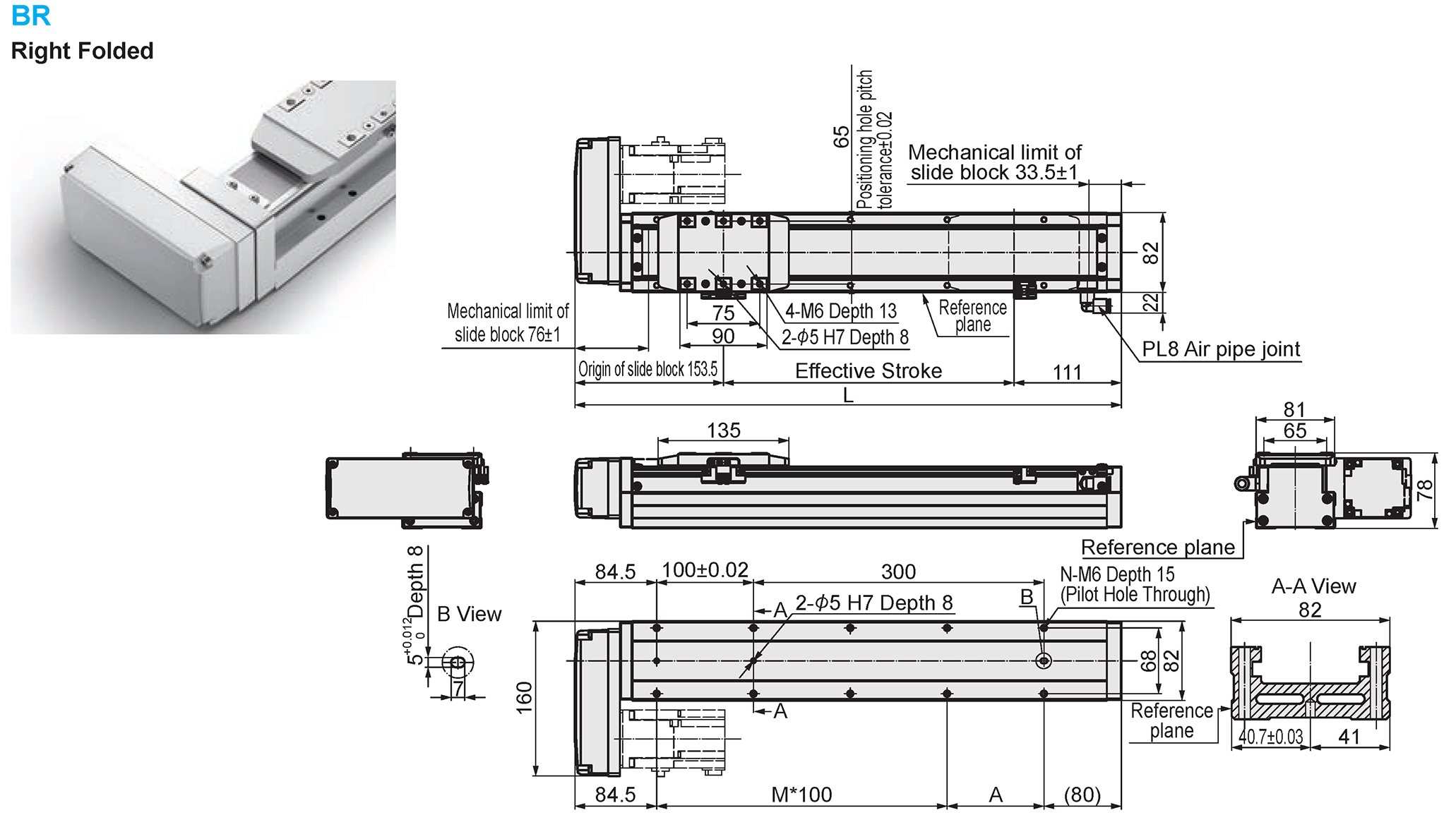 Dimensional Drawing of E-MCT8-BR