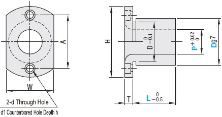 Fixture bushing dimensional drawing and diagram