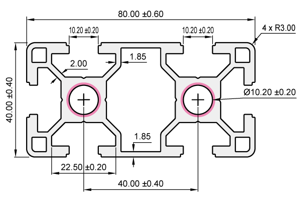 4080, Slot Width 10mm Aluminum Frame | MISUMI | MISUMI India