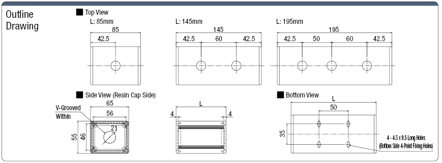 Aluminum Medium-sized Switch Box W65 x H55 Single Unit:Related Image