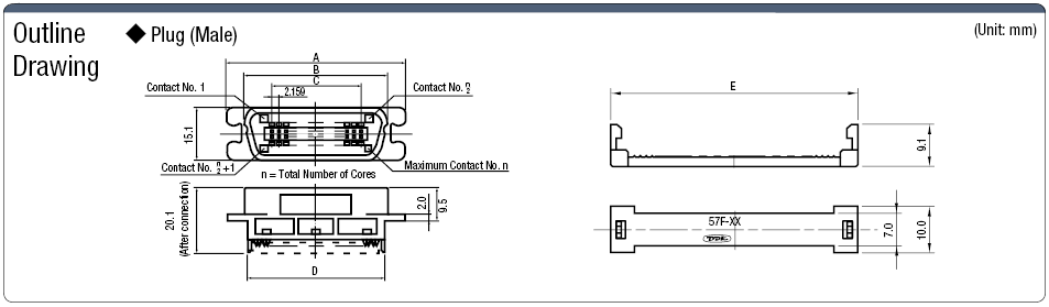 Centronics Press-fit Spring-lock Connector (Male):Related Image