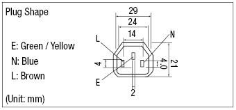 AC Cord - Fixed Length (S, D, N, FI) - Single-Sided Cutoff Model Plug:Related Image