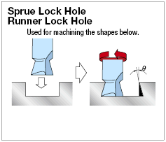 Sprue Runner Lock Cutter, Inverted Taper / 2-Flute, Straight Blade:Related Image
