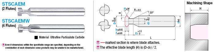 Carbide T-Slot Cutter, 2-Flute / 4-Flute, Corner Angle:Related Image