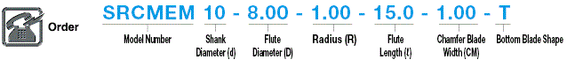 Carbide Straight Blade Radius End Mill, 2-Flute, with Chamfering Blade:Related Image