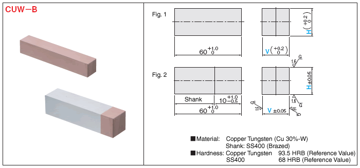 Electrode Blank Square Bar Electrode Copper Tungsten: Related Image