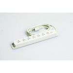 Multi-Use Power Strip, 6 Outlets 15-A Retaining, Cable Set with Integrated Flat-Blade Plug 