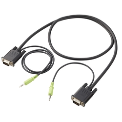 VGA cable with stereo mini plug (compatible with VESA-DDC) (A1VGA03) 