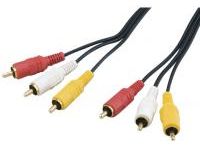 3-Pin RCA Plug Harness (Red, White, Yellow)