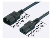 AC Cord, Fixed Length (PSE, UL, CSA), With Both Ends (Product Simultaneously Certified in 3 Countries), Connector Type: Straight (IECUJC250N-1.8) 