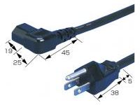 AC Cord, Fixed Length (UL/CSA), With Both Ends, Cable Length (m): 2