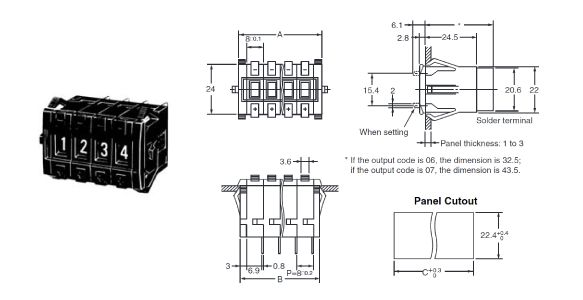 Thumb Rotary Switch, A7BS/A7BL