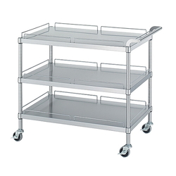 Stainless Steel Cart (SUS304, 3-Tier Shelf With Guard) MN30 Series
