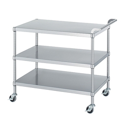 Stainless Steel Cart (SUS304, 3-Tier Shelf Specification Without Guard) MN03 Series