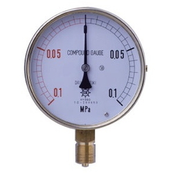 HNT General Purpose Pressure Gauge, Rimless Type (A) (AT-G3/8-75X2.5MPA-AHT) 