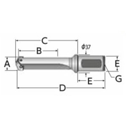 Throw-Away Drill, 2/2.5 Series Holder, Metric Size Straight Shank (24020H-32FMS) 