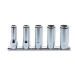 Hand Socket 3/8" "(9.5 mm) Nut Grip Deep Socket Rail Set RS3350M/5