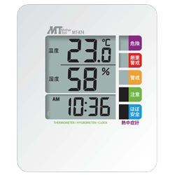 Thermo-Hygrometer with Heatstroke Index Meter Display for Dual Use Wall-Hanging/Tabletop