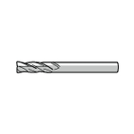 SED4 Square End Mill, 4-Flute, Non-Coated (SED4050) 