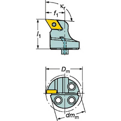 CoroTurn SL 570 Type Cutting Head, CoroTurn 107 Screw Clamp, Diamond Shaped 55° (570-SDUCL-40-11) 
