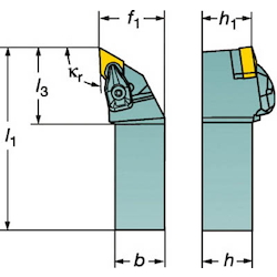 Outer-Diameter Turning - Shank Tool Bit For Negative Inserts, CoroTurn RC Double Clamp, DDJNR/L