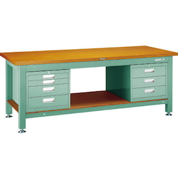 Heavy Work Bench with 3-Shelf / 4-Shelf Cabinet Linoleum Tabletop Average Load (kg) 3000