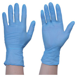 Nitrile Rubber Gloves, TRUSCO Disposable, TG Work 0.10 Powder Free Blue/Orange/White S/M/L