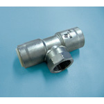 Single-Touch Fitting for Stainless Steel Pipes, EG Joint Water Faucet Tee EGWT (for JIS G 3448) (EGWT-25X1/2) 
