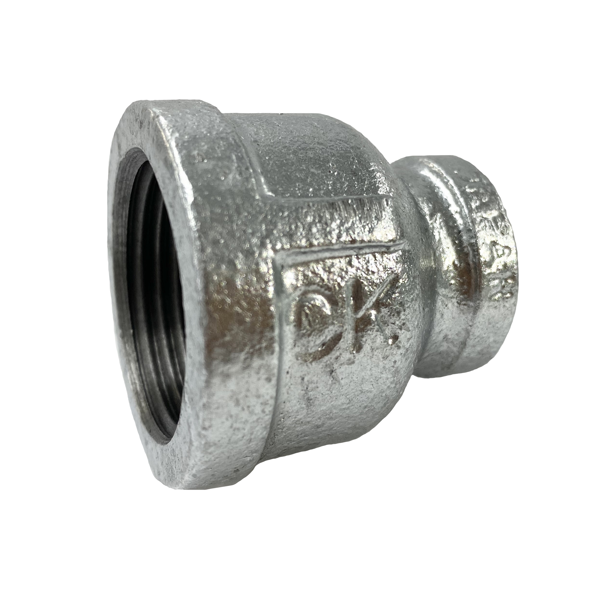 CK Fittings - Screw-in Type Malleable Cast Iron Pipe Fitting - Socket with Different Diameters with Band (BRS-50X20-W) 