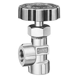 Made of Brass, 0.98 MPa Screw-In, Angled, Needle Stop Valve