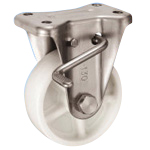 Stainless Steel Caster, Fixed (With Rotation Stopper), KABZ Type Size 130 mm 