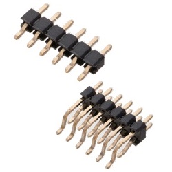 Nylon Pin Header PSL-40 Pin (Square Pin), 2.54 mm Pitch, SMT Right Angle (1 Row / 2 Rows) (PSL-410253-40) 