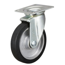Traction Trolley Caster, TR-AWJ Model, Aluminum Core Type, Includes Rotating Fitting (TR-100AWJ) 