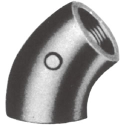 Screw-In Type Malleable Cast Iron Pipe Fitting 45° Elbow (45L-W-1/2) 