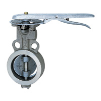 10K Butterfly Valve (Lever), Stainless Steel UB (SCS13A/PTFE+SUS304) (GL-10UB-150A) 