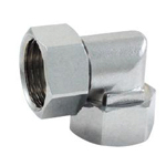 Auxiliary Material for Piping, Fitting, and Plumbing, Fitting for Water Supply Piping, Plated Fittings - Elbow with Both End Nuts for Flexible Pipes (Smaller Curve) (S2TLNKW-13X35) 