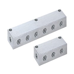 Manifold Blocks - Pneumatic - Lateral and Vertical Through Hole / Lateral Through Hole, Upper Hole (BMSLN4-44) 
