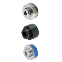 Pulleys for Flat Belts (Width T=6 ~ 32) - Flanged, Crowned, Press-Fit Urethane